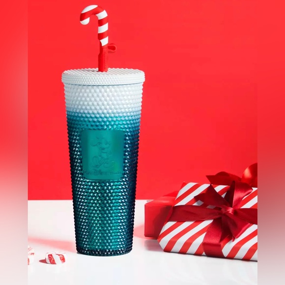 Disney Starbucks Holiday  Tumbler with  Candy Cane Topper WDW PARKS - Picture 7 of 7